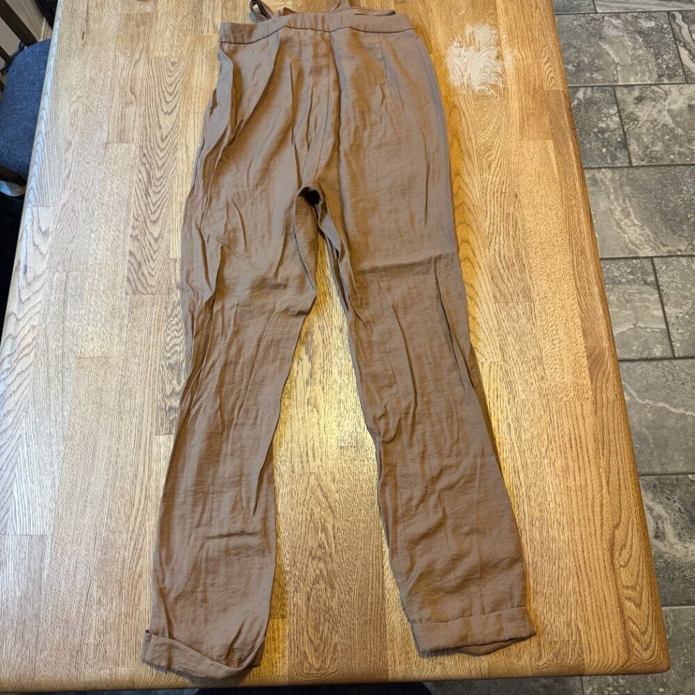 Lulus Tie Front Trouser Pants Brown Size Medium - Picture 3 of 15